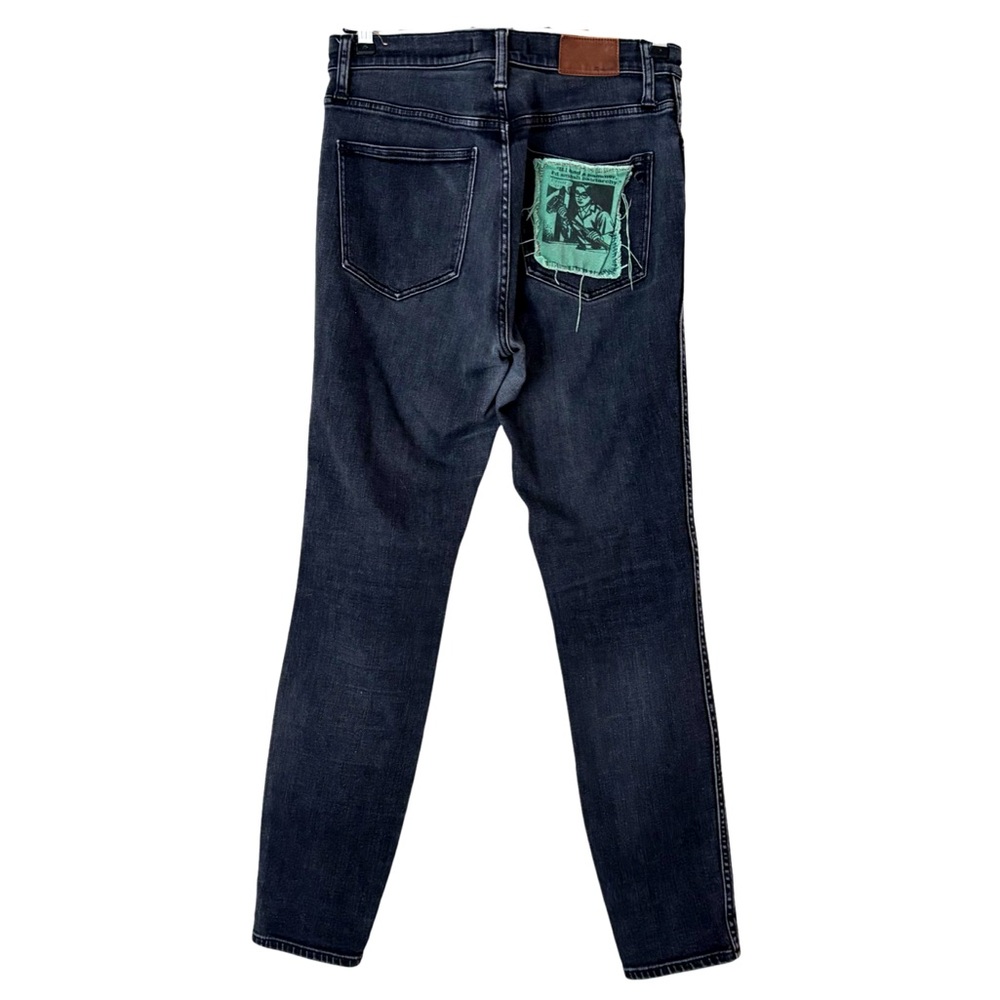 Madewell 10” High Riser Skinny Skinny Jeans with patchwork